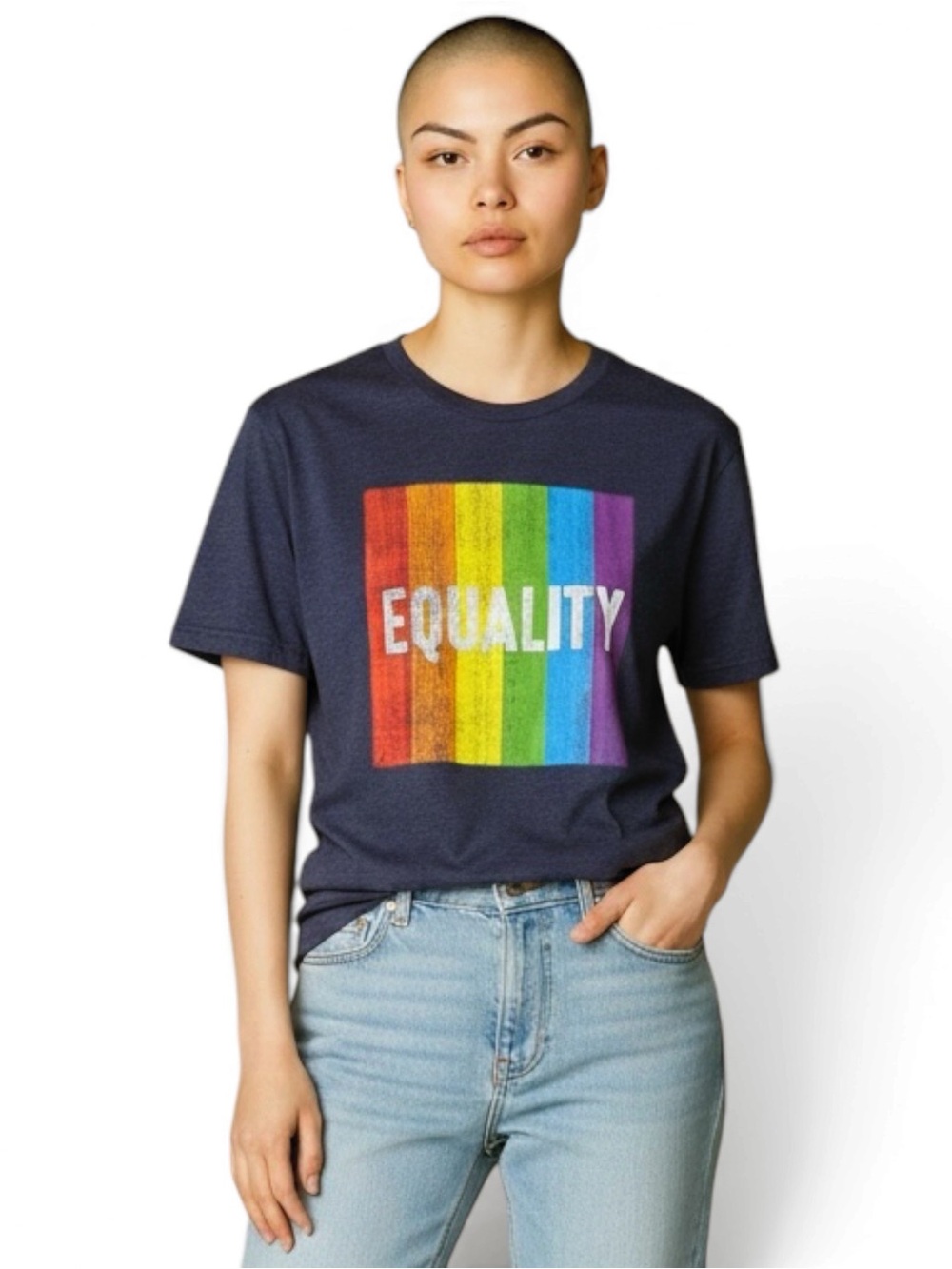 Mad Engine Equality Pride‎ Rainbow Graphic Tee Small Unisex